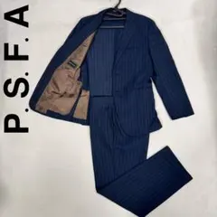 美品 P.S.FA スーツセットアップ ネイビー ストライプ Y4 S 背抜き