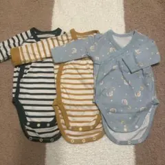 ユニクロ ベビー 前あきボディスーツ60 3枚セット