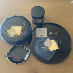黒漆器 菓子器・喰籠 セット