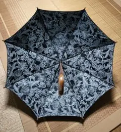 【長傘】黒の長傘 内側 葉っぱ 動物柄 60㎝⭐️