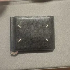 メゾンマルジェラ グレイニーレザー スリムウォレット マネークリップ ブラック