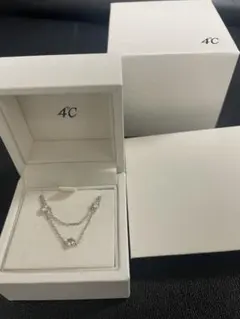 4°C シルバー ダブルチェーン ブレスレット