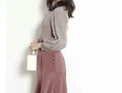 クリーニング済　美品【Mystrada】38 モカピンク 袖レースのサムネイル