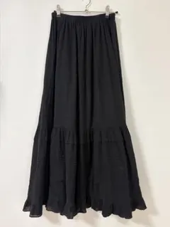 Spick&Span コットンクレープギャザースカート ブラック　2024SS