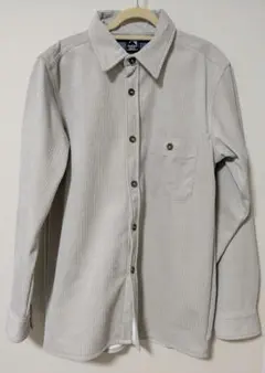 ベージュ Mサイズ 長袖シャツ 裏起毛 コーデュロイ