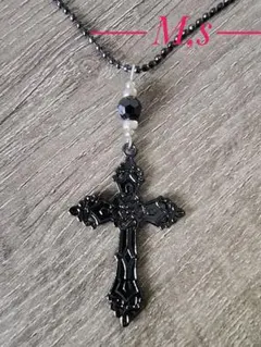 【新品】ゴシック クロス ネックレス ブラック
