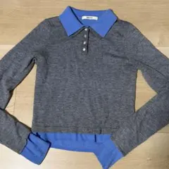 snidel Sustainableレイヤードポロニットプルオーバー