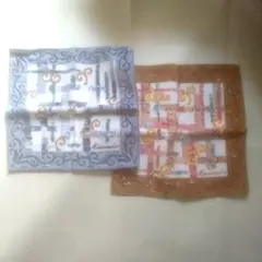 Kansai 幾何学模様 タオルハンカチ 2色セットのサムネイル