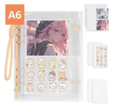 シール帳 大きめ バインダー A6 クリアファイル ポケット PPシート付き