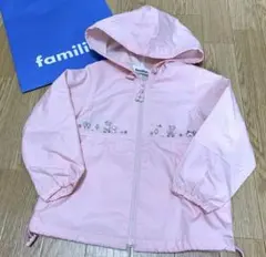 familiar ナイロンフーディジャケット　ウインドブレーカー　桜ピンク100