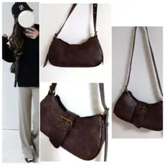 ショルダーバック　ダークブラウン