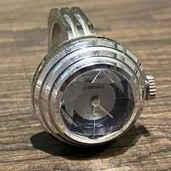 希少 美品 稼働品 SEIKO リングウォッチ 手巻き 17石 レディース 黒 