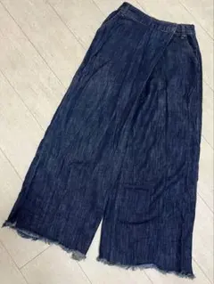 ZARA ワイドパンツ フリンジ仕上げ XSサイズ