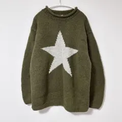 90s vintage エクアドルニット（スター） 80s 90s 星柄 エクアドル ニット デイジーフラワー ハンドニット