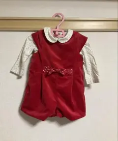 【クリスマス直前お値下げ】ベビー obaibi赤色＋襟付ロンパースセット