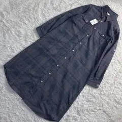 未使用タグ付✨️ビームスボーイ オンブレチェック柄 長袖 シャツワンピース 日本製