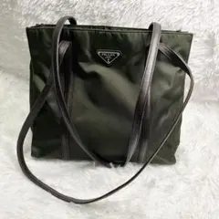 今だけ半額　プラダ テスートナイロン トートバッグ カーキ系 ハンドバッグ