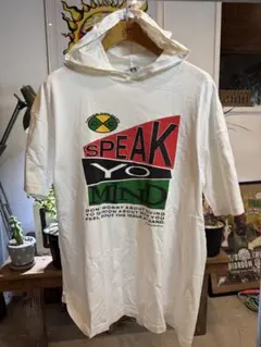 希少 90s CROSS COLOURS SPEAK YO MIND フードTのサムネイル