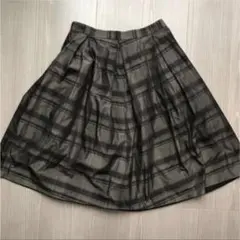 アーバンリサーチロッソ リバーシブル フレアスカート ブラック チェック