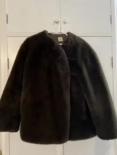 roku 6 カーキブラウン ファーコート