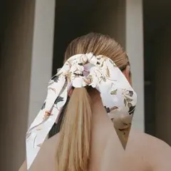 ★花柄リボン付きヘアゴム★