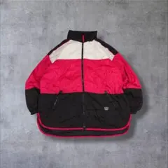 USAヴィンテージ古着ナイロンジャケットオリンピック刺繍ロゴ黒白赤K91