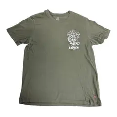 Levi's プリントTシャツ　半袖　カーキ　L 古着　8S3