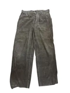 ベージュ　ストライプ コーデュロイ ワイドパンツ