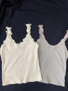 【earth music&ecology】リブ編みキャミソール2点セット 美品M