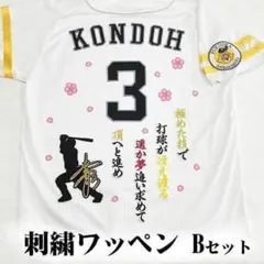 ソフトバンク ホークス 中村晃 刺繍ワッペン 5点セット【白】桜ふち