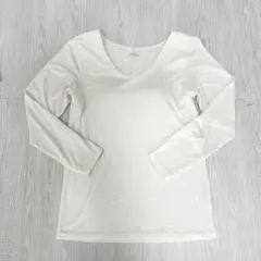 UNIQLO ヒートテックブラUネックT(8分袖)ホワイト L