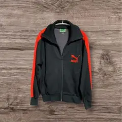 超希少】80s PUMA トラックジャケット ヒットユニオン製 黒 赤 M