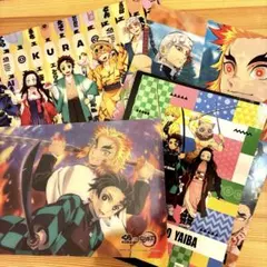 鬼滅の刃×くら寿司 クリアファイル・下敷き等4点セット