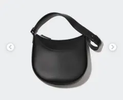 UNIQLO レザータッチワンハンドルバッグ ブラック タグ付き未使用品のサムネイル