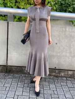 FRAY I.D [フレイ アイディー] マーメイドニットコンビワンピ ピンク