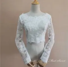 ボレロ　ホワイトレースクロップド