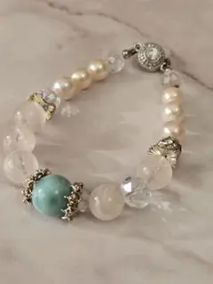 ラリマー デザインブレスレット 天然石