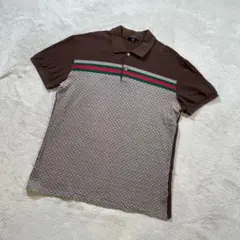 グッチ　GUCCI シェリーライン　半袖　ポロシャツ　GG XLサイズ　ブラウンのサムネイル