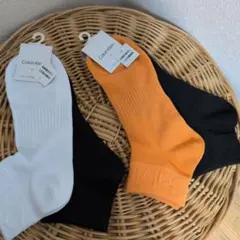 新品未使用カルバンクライン靴下26-28匿名配送4足メンズ白黒オレンジ