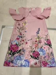 next 花柄 ノースリーブ ワンピース ピンク