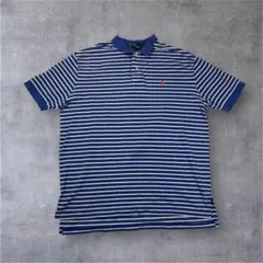 Polo by Ralph Lauren ポロシャツ ボーダー 刺繍 XL