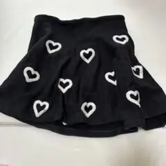 H&M ハート柄 黒スカート 134-140