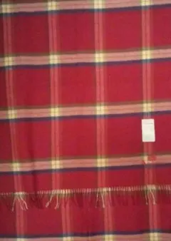 新品タグ付きAquascutum 赤 チェック柄 大判ストール