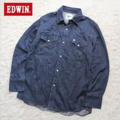 美品　EDWIN エドウィン　メンズ　長袖デニムウエスタンシャツ　サイズL