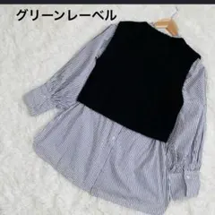 グリーンレーベルリラクシング ニットベスト 長袖シャツ セット
