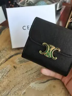 CELINE 三つ折り財布 ホワイト ブラウン