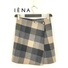 B0474/極美品【38/M相当】イエナ/スカート/灰ベージュ/毛/リバーシブルのサムネイル