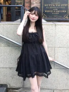 〖美品〗【GRL】ティアードリボン キャミソールミニワンピース［tu1552］