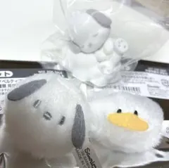 しろふわ雲でおひるね シークレットマスコット　ポチャッコとノベルティ2点