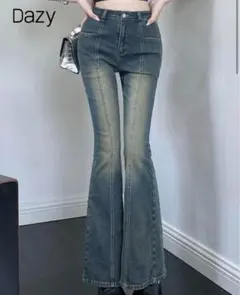 SHEIN Dazy ダークブルー ブーツカットデニム